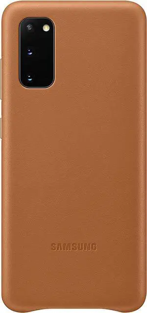 Samsung Galaxy S20 Case, Leather Back Cover - Brown (US Version with Warranty) (EF-VG980LAEGUS)