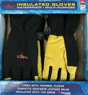 Habit Insulated Gloves Waterproof Multipurpose Black/Yellow Large