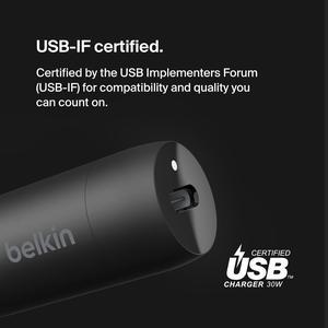 "Belkin 30W USB-C Power Delivery PPS Car Charger + 1M USB-C Cable Bundle Black "