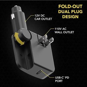Scosche 2-in-1 Compact 30W Power Delivery Travel Charger for Car & Home Black