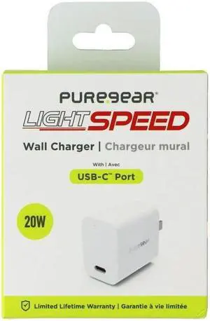 Pure Gear Light Speed USB-C Wall Charger White