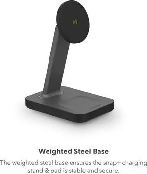 Mophie 401307719 Snap+ Wireless Stand Black 15W Wireless Charging Stand Compatible with Snap and Magsafe