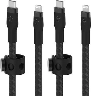 Belkin Boost Charge Pro Flex USB-C to USB-C Cable (2 Pack) Bundle- Color:Black/ Pink
