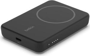 Belkin Boost Charge Magnetic Wireless Power Bank 5K + Stand MagSafe 19 Hours Of Additional Battery Life For iphone 14/13 Series- Color: Black
