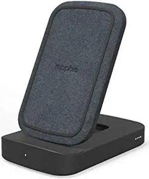 Mophie Powerstation Wireless Stand Portable Battery With Wireless Charging Stand and Wired USB-C PD Charging - Color: Black