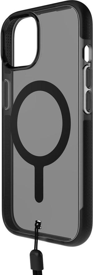 Body Guardz Ace Pro Removable Lanyard Prevents Drops 18 ft Drop Smoky Black Case For iphone 6.1(2023)/iphone 14/13
