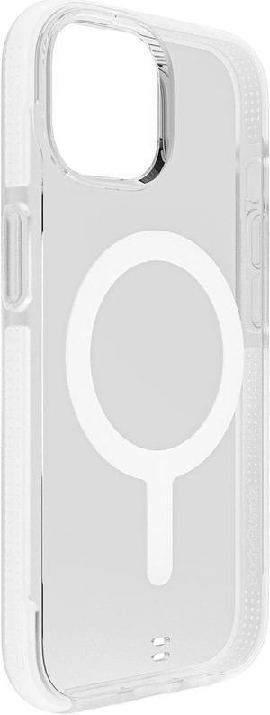 BodyGuardz Ace Pro for iPhone 15 Plus Case, Heavy Duty Shockproof Cover with 18FT Military Grade Drop Tested, Compatible with MagSafe, Wireless Charging, Responsive Buttons - Clear/White