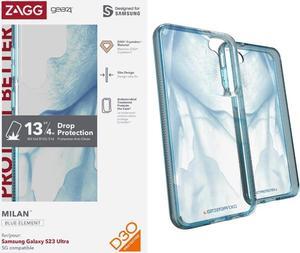 ZAGG Gear4 Milan Samsung Galaxy S23 Ultra Phone Case (Aurora), D30 Drop Protection up to 13ft / 4m, Wrks with Wireless Charging Systems, Lightweight and Transparent with Edge-to-Edge Protection