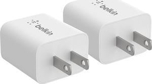 Belkin 20W Wall Charger, USB-C Charger Block, Fast Charging Block for iPhone 15, 15 Plus, 15 Pro, 15 Pro Max, 14, 14 Pro, 14 Pro Max, 13, 13 Pro, 13 Pro Max, Galaxy S23, iPad, AirPods & More - 2-Pack