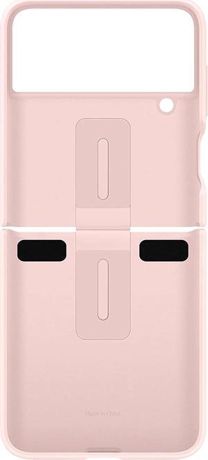 SAMSUNG Galaxy Z Flip 4 Silicone Cover with Ring, Protective Phone Case with Finger Loop, Matte Finish, Bold Style, Handheld Design, US Version, Pink