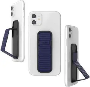 CLCKR Cell Phone Grip and Expanding Stand, Universal Phone Grip Holder with Multiple Viewing Angles for iPhone 14/13/12, Samsung Galaxy S22 and More, Phones, Tablets, Navy Pebbled Lines