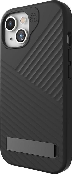 ZAGG Denali Snap Case for iPhone 15/14/13 with Kickstand - MagSafe Compatible, Dual Layer Protection, Graphene Fortified, 16ft Drop-Proof, Eco-Friendly Design, Textured Grip, Black