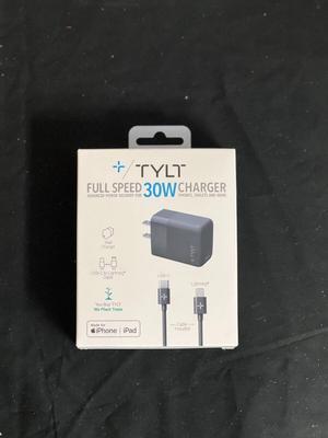 Tylt 30W USB-C Power Delivery Charger with Lightning Cable