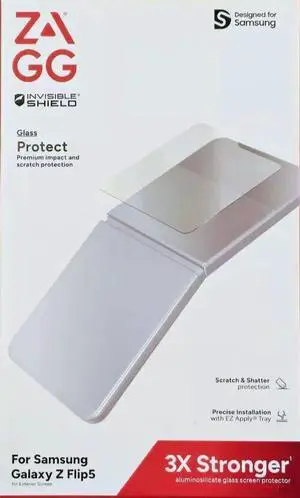 Zagg Glass Antimicrobial Screen Protector - Samsung Galaxy Z Flip5 Zagg Glass Antimicrobial Screen Protector - Samsung Galaxy Z Flip5
