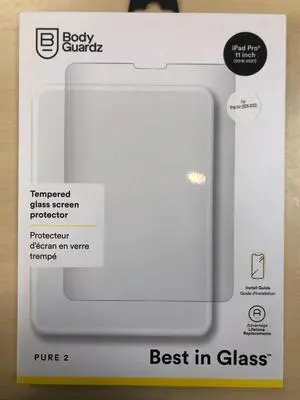 BodyGuardz Pure 2 Tempered Antimicrobial Glass Screen Protector - iPad Air (2020-2022) & 11-inch iPad Pro (2018-2022)