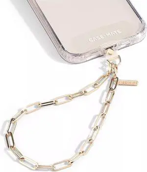 CaseMate Chain Phone Wristlet Attaches To Most Phone Cases Color l Gold Metal Chain | Detachable Anti Theft Phone Strap | Hands-Free iPhone Wrist Strap for Women | Phone Chain Wristlet - Fits App