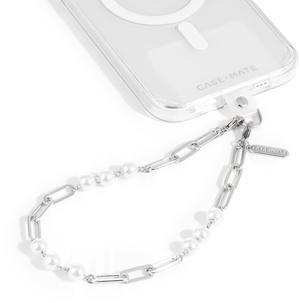 CaseMate Chain Phone Wristlet Attaches To Most Phone Cases Silver /pearl