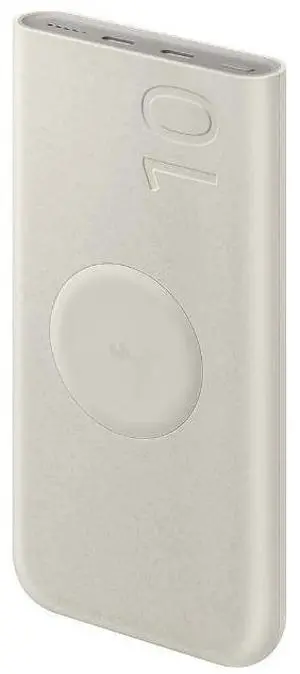 Samsung 25W Super-Fast Wireless Charging Battery Pack 10,000mAh Capacity I Color: Beige