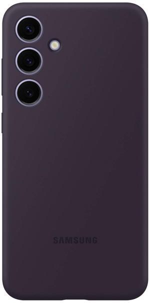 SAMSUNG Galaxy S24+ Plus Silicone Phone Case, Protective Cover  Color-Dark Violet