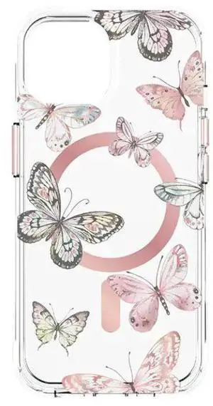 Body Glove Karma Case with MagSafe for iPhone 15 Plus / iPhone 6.7 2023 | Color: Pink Butterflies