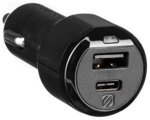 Scosche Power Volt Power Delivery 3.0 USB-C /USB-A Fast Charger For Car | Color: Black