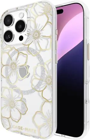 Case-Mate iPhone 16 Pro Case Compatible with MagSafe Floral Gems