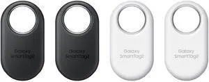 Samsung Galaxy SmartTag2, Bluetooth Tracker, Locator Tracking Device, Item Finder for Keys, Wallet, Luggage, Use w/Phones Tablets Android 11 or Later, 2023, 4 Pack, 2 Black, 2 White