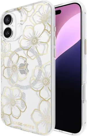 Case Mate 12 Foot Drop Protection for iphone 16 plus Compatible with MagSafe -Floral Gems