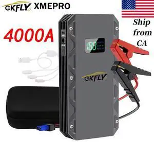 GKFLY 12V Car Jump Starter Booster 22000mAh 4000A Auto Jumper Battery USB Power Bank Charger