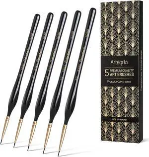 Detail Paint Brush Set, 5 Miniature Brushes, Size Round 3/0 (000) | Fine Tips, Ergonomic Handles, For Small Scale Models, Figurines and Paint by Numbers for Adults Detail Paint Brush Set, 5 Miniature Brushes, Size Round 3/0 (000) | Fine Tips, Ergonomic Handles, For Small Scale Models, Figurines and Paint by Numbers for Adults