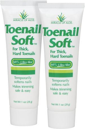Toenail Soft Temporary Nail Softening Cream with Aloe 2-Pack 1 Ounce