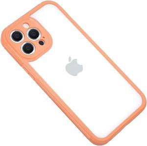 Honfomy Case TPU+PC clear [Non-stick fingerprint] [Full Lens Protection] Anti-skid Shockproof Protective Case Orange