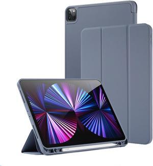 Honfomy Case Compatible with Air 4th Generation 10.9 inch iPad Air 4 Case with Solid Back Pencil Holder, Protective Case Auto Sleep/Wake Cover(iPad Air4 (10.9 inch), Purple)