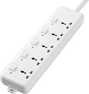 Honfomy Multi switch 5-Outlet Surge Protector Power Strip 16.4ft Power Extension Cord 5 Universal Outlets Electrical Strip Plug 5 Meters Cable 250V 2500W Surge Protector