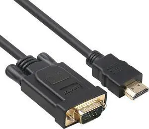 HDMI to VGA, Gold-Plated HDMI to VGA 6 Feet Cable (Male to Male) Compatible for Computer, Desktop, Laptop, PC, Monitor, Projector, HDTV, Raspberry Pi, Roku, Xbox and More HDMI to VGA, Gold-Plated HDMI to VGA 6 Feet Cable (Male to Male) Compatible for Computer, Desktop, Laptop, PC, Monitor, Projector, HDTV, Raspberry Pi, Roku, Xbox and More