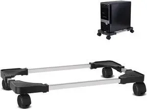 Mobile CPU Stand Adjustable Computer Tower Stand with Locking Caster Wheels Under Home Office Desk (Black) Mobile CPU Stand Adjustable Computer Tower Stand with Locking Caster Wheels Under Home Office Desk (Black)