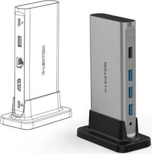 USB C Docking Station with 100W PD, 4K HDMI, Gigabit Ethernet, USB 3.0/2.0 & Aux Adapter Compatible 2021-2016 MacBook Pro, Mac Air/Surface, More, Stable Driver Certified (CB-D53, Space) USB C Docking Station with 100W PD, 4K HDMI, Gigabit Ethernet, USB 3.0/2.0 & Aux Adapter Compatible 2021-2016 MacBook Pro, Mac Air/Surface, More, Stable Driver Certified (CB-D53, Space)