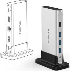 USB C Docking Station with 100W PD, 4K HDMI, Gigabit Ethernet, USB 3.0/2.0 & Aux Adapter Compatible 2021-2016 MacBook Pro, Mac Air/Surface, More, Stable Driver Certified (CB-D53, Space) USB C Docking Station with 100W PD, 4K HDMI, Gigabit Ethernet, USB 3.0/2.0 & Aux Adapter Compatible 2021-2016 MacBook Pro, Mac Air/Surface, More, Stable Driver Certified (CB-D53, Space)