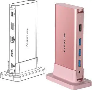 USB C Docking Station with 100W PD, 4K HDMI, Gigabit Ethernet, USB 3.0/2.0 & Aux Adapter Compatible 2021-2016 MacBook Pro, Mac Air/Surface, More, Stable Driver Certified (CB-D53, Space) USB C Docking Station with 100W PD, 4K HDMI, Gigabit Ethernet, USB 3.0/2.0 & Aux Adapter Compatible 2021-2016 MacBook Pro, Mac Air/Surface, More, Stable Driver Certified (CB-D53, Space)