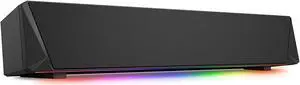 Gaming Computer Speaker, Colorful RGB Light, Dual Powerful 7W Drivers PC Soundbar, Bluetooth 5.0 or 3.5mm AUX-in Connection, Computer Sound Bar for Desktop PC Speakers for Laptop Gaming Computer Speaker, Colorful RGB Light, Dual Powerful 7W Drivers PC Soundbar, Bluetooth 5.0 or 3.5mm AUX-in Connection, Computer Sound Bar for Desktop PC Speakers for Laptop