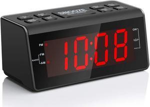 Digital Alarm Clock Radio with AMFM Radio 12 Big Digits Display Sleep Timer Dimmer and Battery Backup Bedside Alarm Clocks with Easy Snooze for Bedrooms Table Desk  Outlet Powered