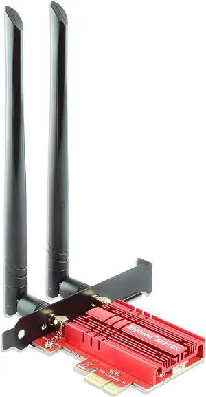 WiFi 6E AX210 PCIE WiFi Card Expands Wi-Fi into 6GHz | Bluetooth5.2 | Up to 5400Mbps | Tri-Bands(6GHz/5GHz/2.4GHz) | OFDMA,MU-MIMO,Heat Sink | Support Windows 10/11 64Bit WiFi 6E AX210 PCIE WiFi Card Expands Wi-Fi into 6GHz | Bluetooth5.2 | Up to 5400Mbps | Tri-Bands(6GHz/5GHz/2.4GHz) | OFDMA,MU-MIMO,Heat Sink | Support Windows 10/11 64Bit