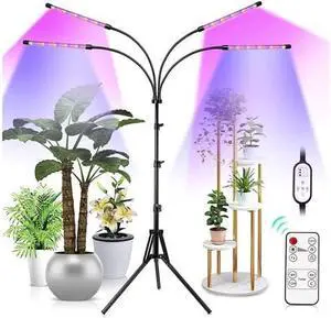 Grow Lights for Indoor Plants, LED Full Spectrum Plant Light with Stand (Adjustable Tripod 15-60inch for Floor Plants, Red/Blue/White, 4/8/12H Timer with Remote Control) (Red) Grow Lights for Indoor Plants, LED Full Spectrum Plant Light with Stand (Adjustable Tripod 15-60inch for Floor Plants, Red/Blue/White, 4/8/12H Timer with Remote Control) (Red)