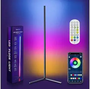 LED RGB Corner Floor Lamp: 16 Million Color Changing Floor Lamps with Remote,Smart App Control with DIY Music Sync Mode, Floor Lamp Light for Entertainment,TV and Living Room Bedrooms Decoration LED RGB Corner Floor Lamp: 16 Million Color Changing Floor Lamps with Remote,Smart App Control with DIY Music Sync Mode, Floor Lamp Light for Entertainment,TV and Living Room Bedrooms Decoration