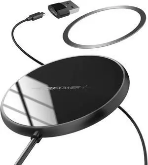 Magnetic Wireless Charger, Qi 15W Max Fast Charging Pad with Magnetic Ring for iPhone 13/13 Pro/13 Mini/12/SE 2020/11/X/8,Samsung Galaxy S21/S20/Note 10/S10,AirPods Pro, No AC Adapter Magnetic Wireless Charger, Qi 15W Max Fast Charging Pad with Magnetic Ring for iPhone 13/13 Pro/13 Mini/12/SE 2020/11/X/8,Samsung Galaxy S21/S20/Note 10/S10,AirPods Pro, No AC Adapter