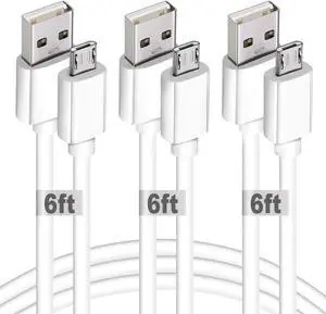 Micro USB Cable,Universal 3Pack 6ft Long Android Charger Cable, High Speed Sync Charger Cord and Micro USB Data Cord Wire for Samsung Galaxy S7 Edge, S7, S6 Edge,S6 Micro USB Cable,Universal 3Pack 6ft Long Android Charger Cable, High Speed Sync Charger Cord and Micro USB Data Cord Wire for Samsung Galaxy S7 Edge, S7, S6 Edge,S6