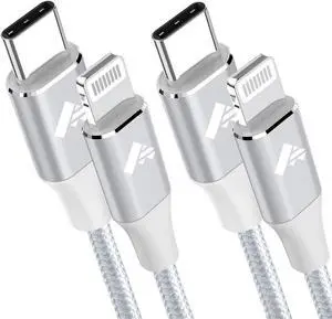 USB C to Lightning Cable 3ft 2Pack, Power Delivery USB C iPhone Cable MFi Certified Braided Type C iPhone Charger Cord Fast Charging Compatible with iPhone 11 12 Pro Max X XS XR 8 7 6s Plus SE, iPad USB C to Lightning Cable 3ft 2Pack, Power Delivery USB C iPhone Cable MFi Certified Braided Type C iPhone Charger Cord Fast Charging Compatible with iPhone 11 12 Pro Max X XS XR 8 7 6s Plus SE, iPad