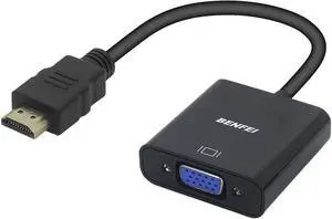 HDMI to VGA, Gold-Plated HDMI to VGA Adapter (Male to Female) Compatible for Computer, Desktop, Laptop, PC, Monitor, Projector, HDTV, Chromebook, Raspberry Pi, Roku, Xbox and More Black HDMI to VGA, Gold-Plated HDMI to VGA Adapter (Male to Female) Compatible for Computer, Desktop, Laptop, PC, Monitor, Projector, HDTV, Chromebook, Raspberry Pi, Roku, Xbox and More Black