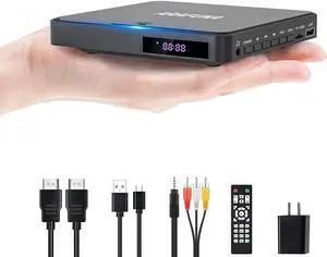 Mini DVD Player, HDMI Small DVD Player for TV with All Region Free, 1080P Compact Small DVD CD/Disc Players with AV Output USB Input Remote Control and AV Cable Mini DVD Player, HDMI Small DVD Player for TV with All Region Free, 1080P Compact Small DVD CD/Disc Players with AV Output USB Input Remote Control and AV Cable