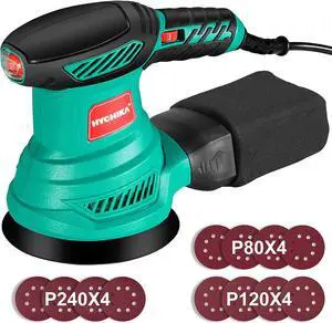 2.5 Amp Random Orbital Sander, 5-Inch Electric Orbital Sander with 6 Various Speeds, 13000RPM Power Sander with 12 Pcs Sandpapers, 1 Pcs Dust Bag, Fit for Woodworking/Sanding 2.5 Amp Random Orbital Sander, 5-Inch Electric Orbital Sander with 6 Various Speeds, 13000RPM Power Sander with 12 Pcs Sandpapers, 1 Pcs Dust Bag, Fit for Woodworking/Sanding